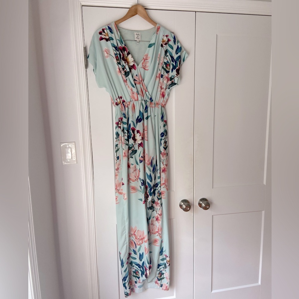 Floral 🌸 Maxi Dress Mint Green Medium